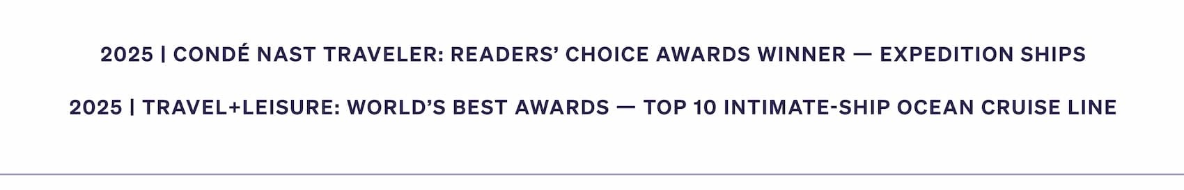 TRAVEL + LEISURE WORLD'S BEST AWARDS 2025 | CONDE NAST TRAVELER READERS' CHOICE AWARDS 2025