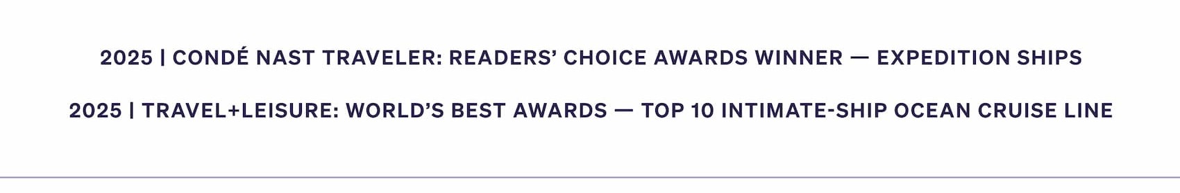 TRAVEL + LEISURE WORLD'S BEST AWARDS 2025 | CONDE NAST TRAVELER READERS' CHOICE AWARDS 2025