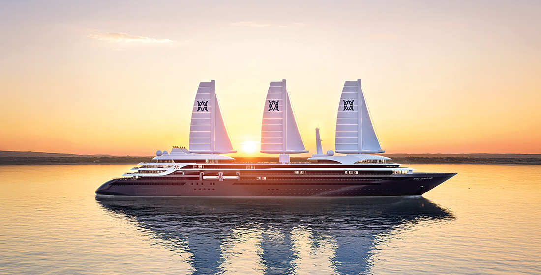 Atlas Ocean Voyages' ship Atlas Adventurer sailing at sea