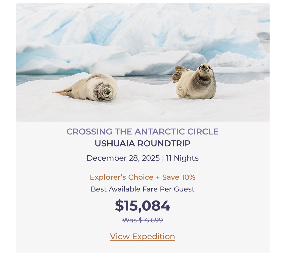 CROSSING THE ANTARCTIC CIRCLE| USHUAIA ROUNDTRIP