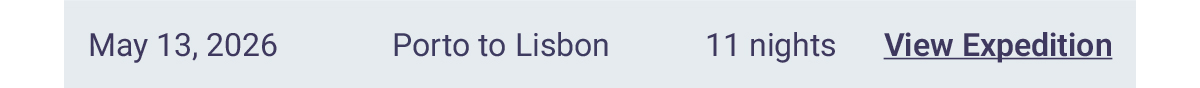 11-Night Porto to Lisbon May 13, 2026