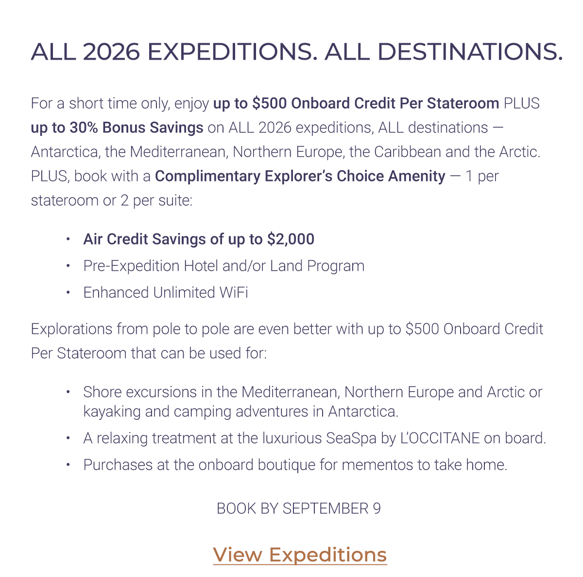 ALL 2026 EXPEDITIONS. ALL DESTINATIONS.