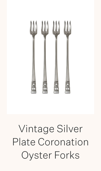 Vintage Silver Plate Coronation Oyster Forks
