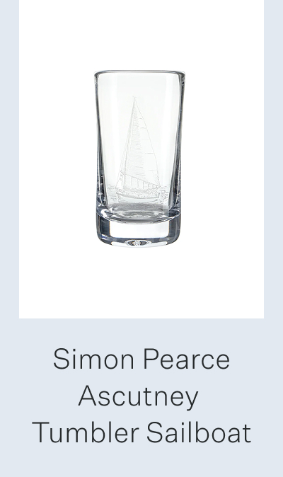 Simon Pearce Ascutney  Tumbler Sailboat