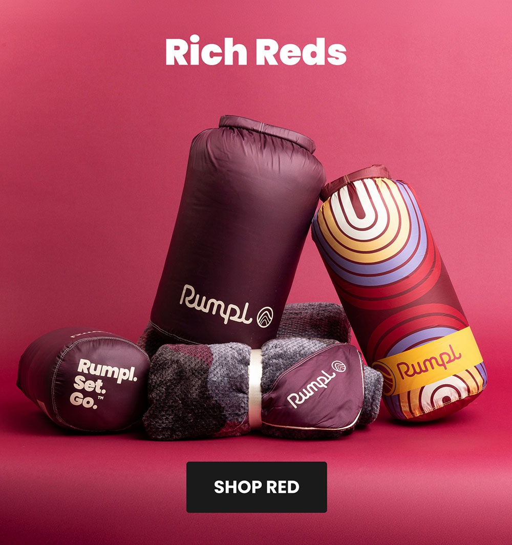 Rich Reds: red blankets and ground mats