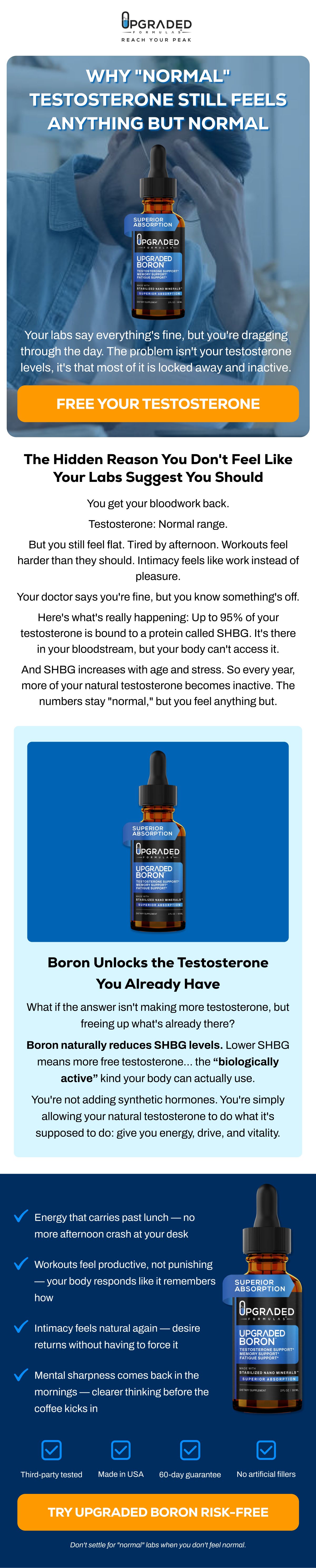 Your labs say everything's fine, but you're dragging through the day. The problem isn't your testosterone levels, it's that most of it is locked away and inactive.