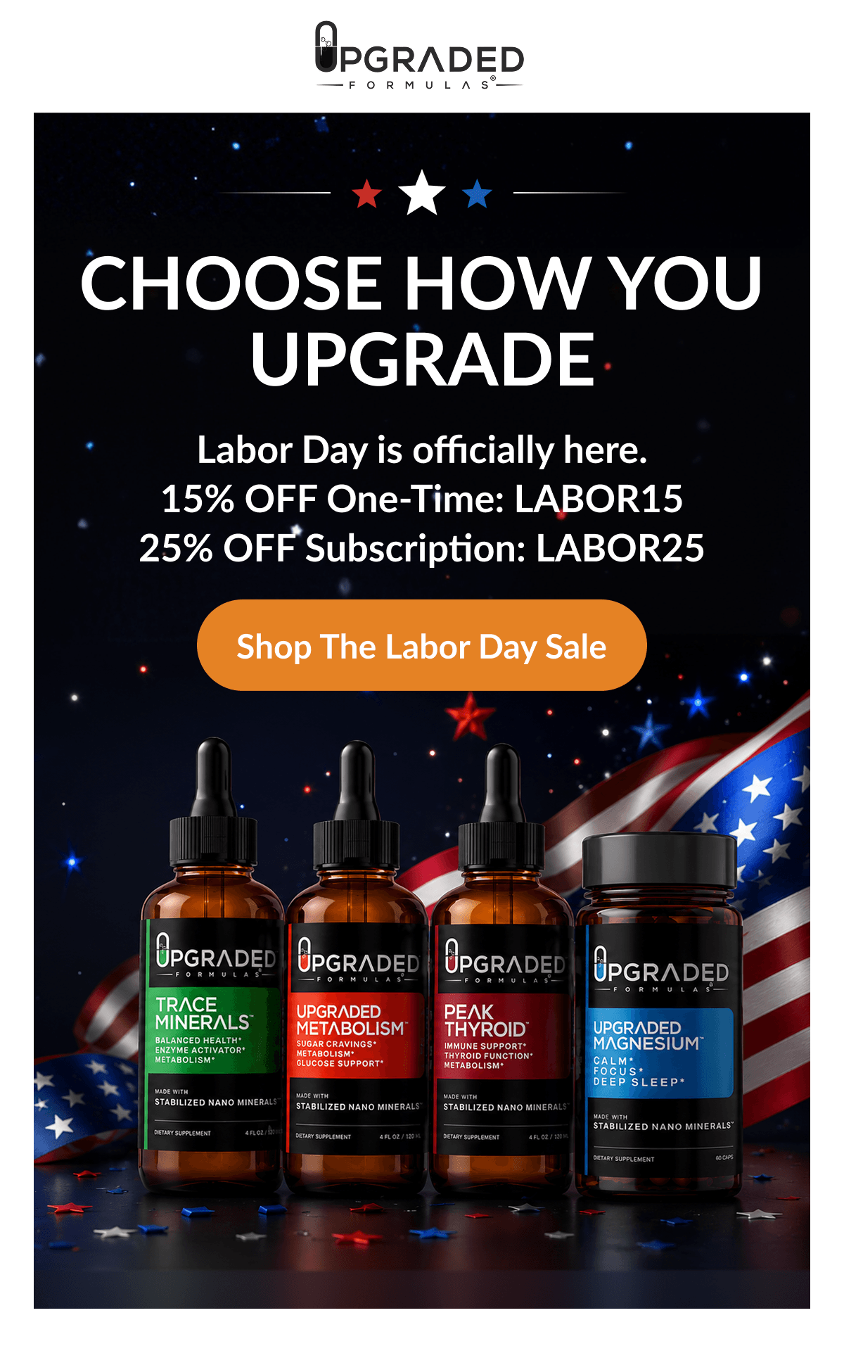 Choose How You Upgrade Labor Day is officially here. 15% OFF One-Time: LABOR15 25% OFF Subscription: LABOR25