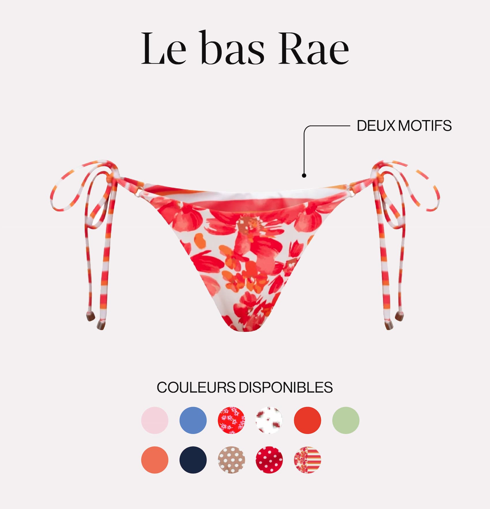 Le bas rae. Deux motifs.