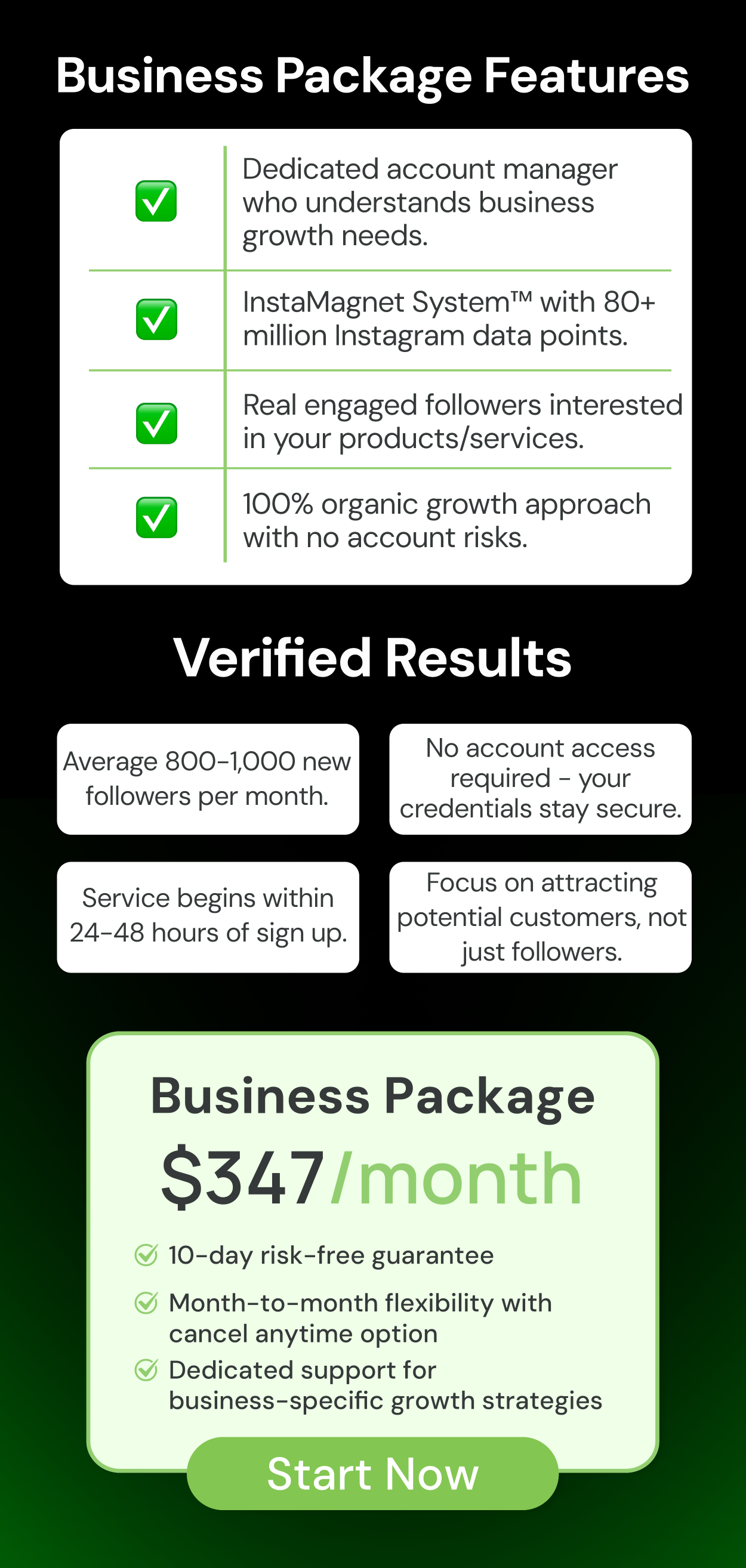 Business package benefits and features