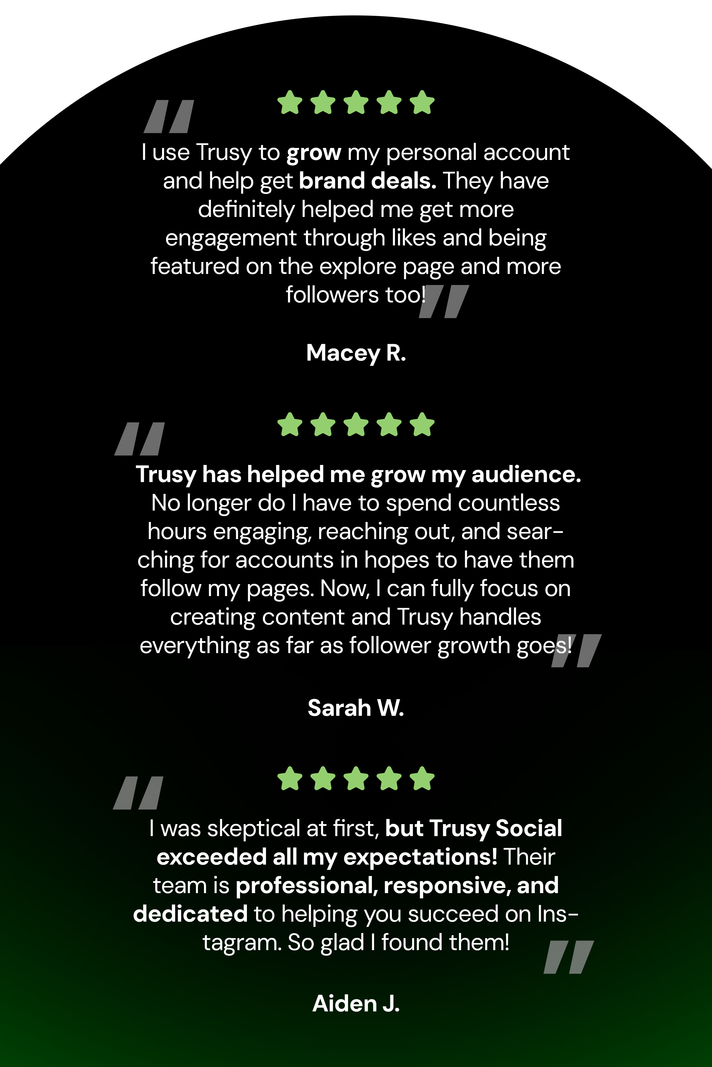 Testimonials: Trusy Helped Me Grow My Audience