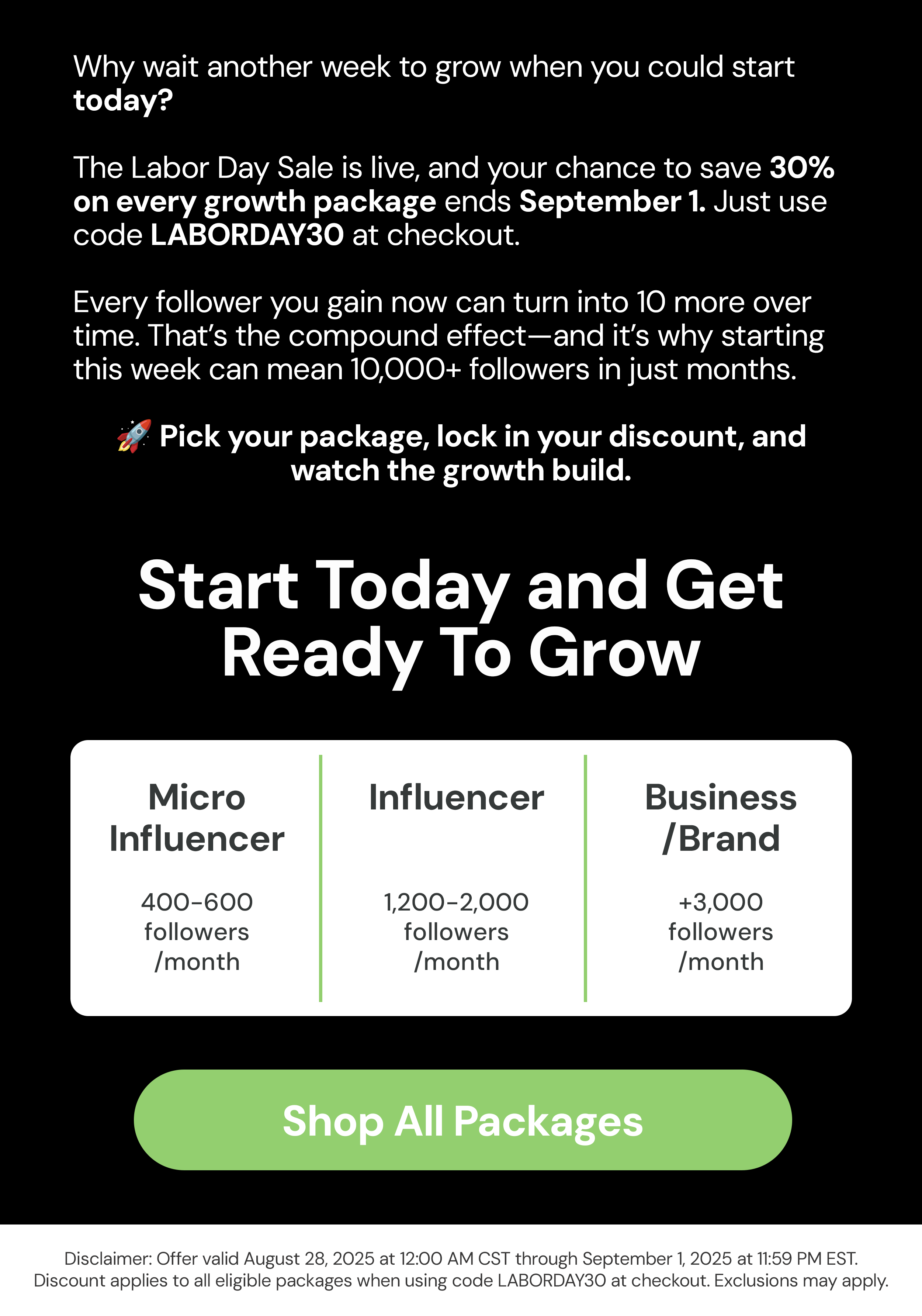 Celebrate the holiday by investing in your future. Why Labor Day = Growth Day.