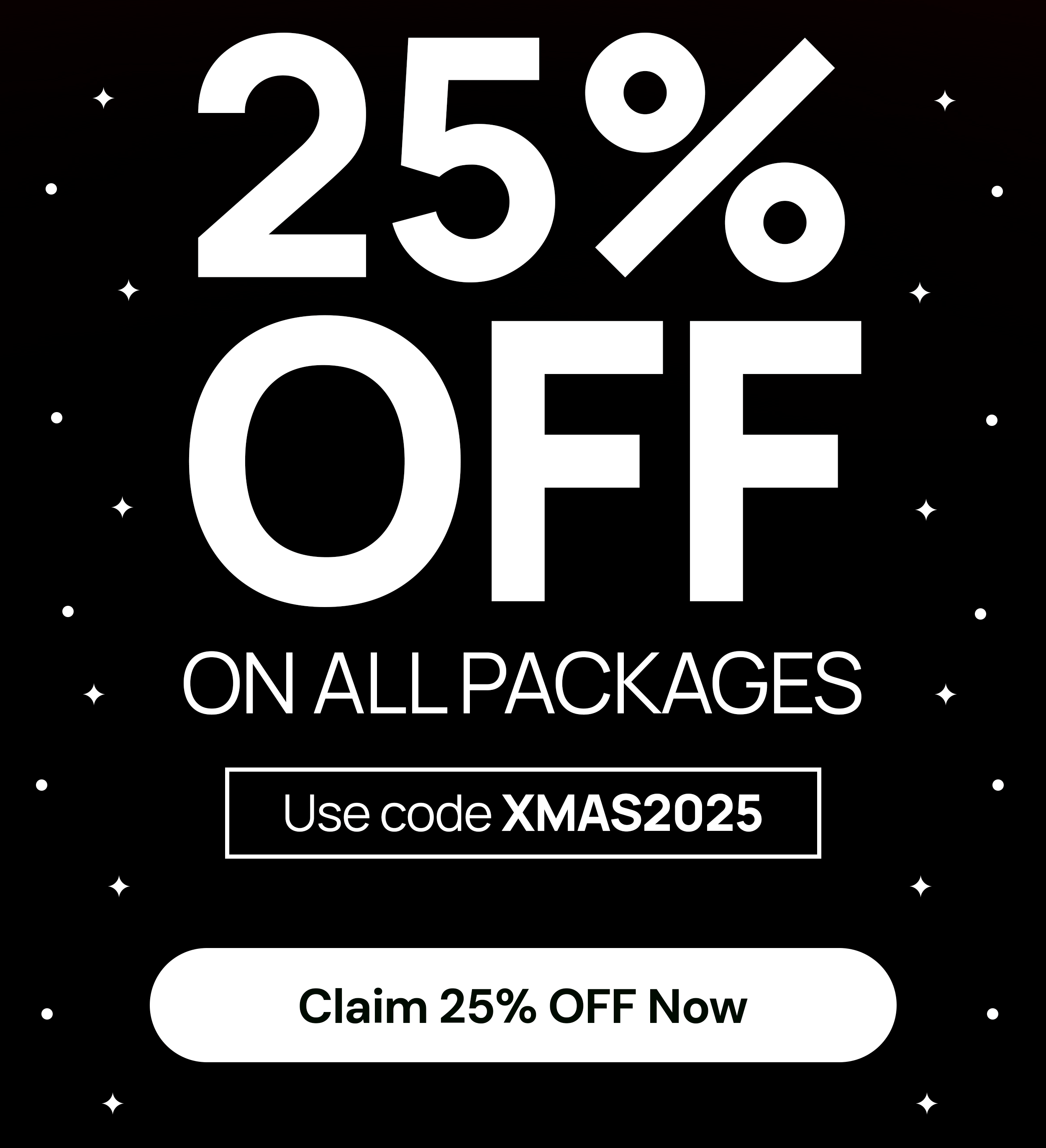25% OFF AL PACKAGES