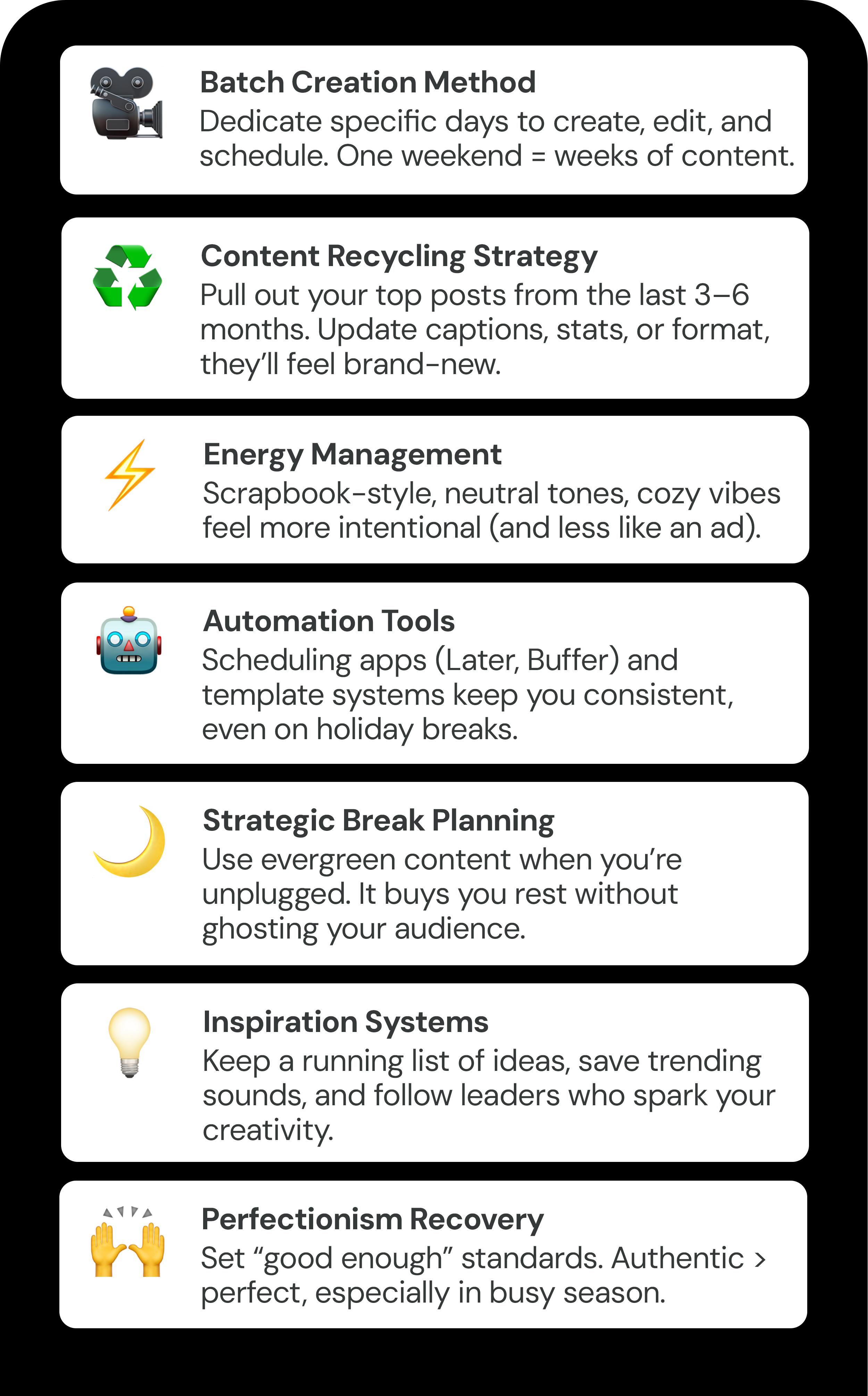 Holiday Content Burnout Recovery System:
