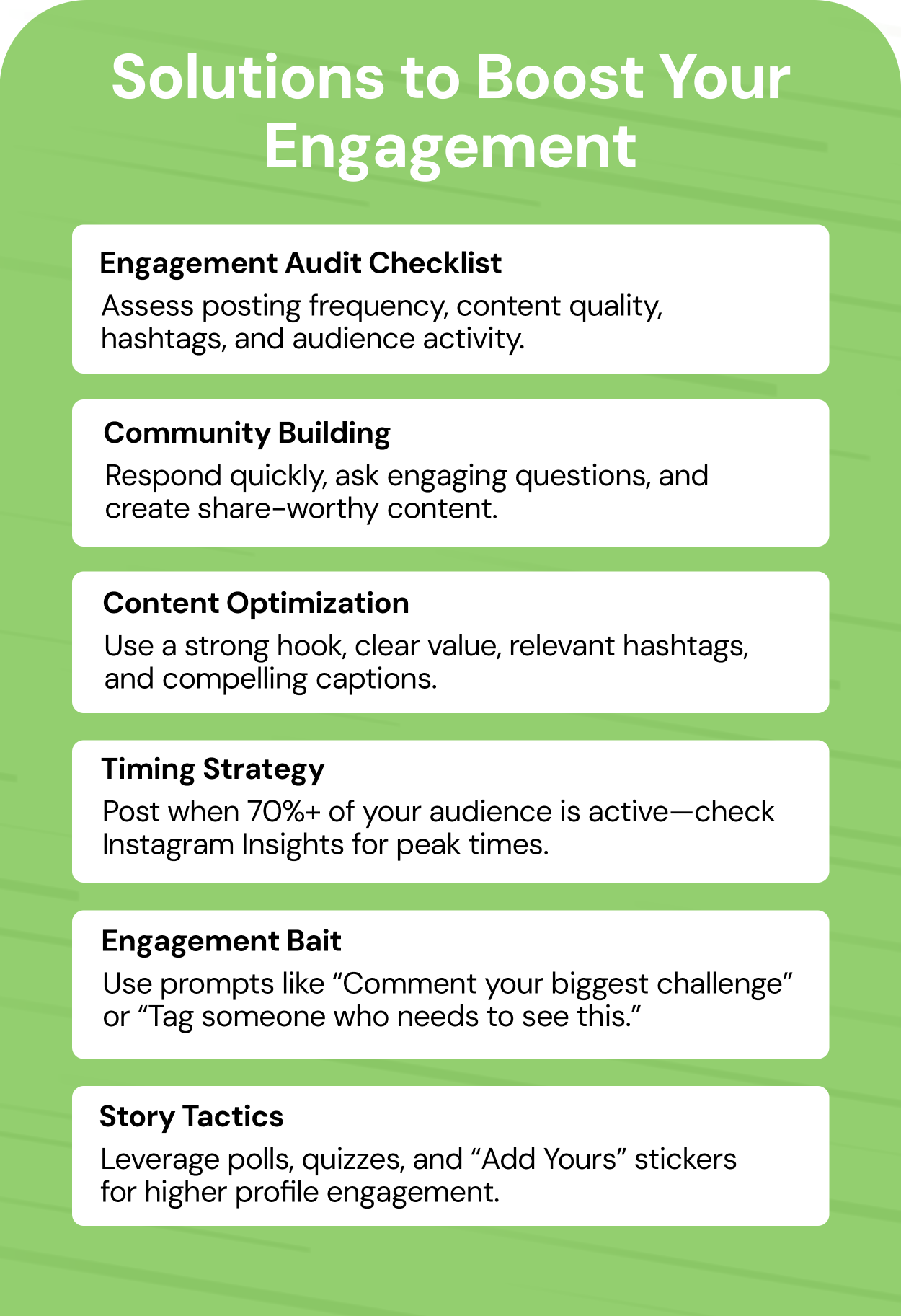 solutions to boost your engagement