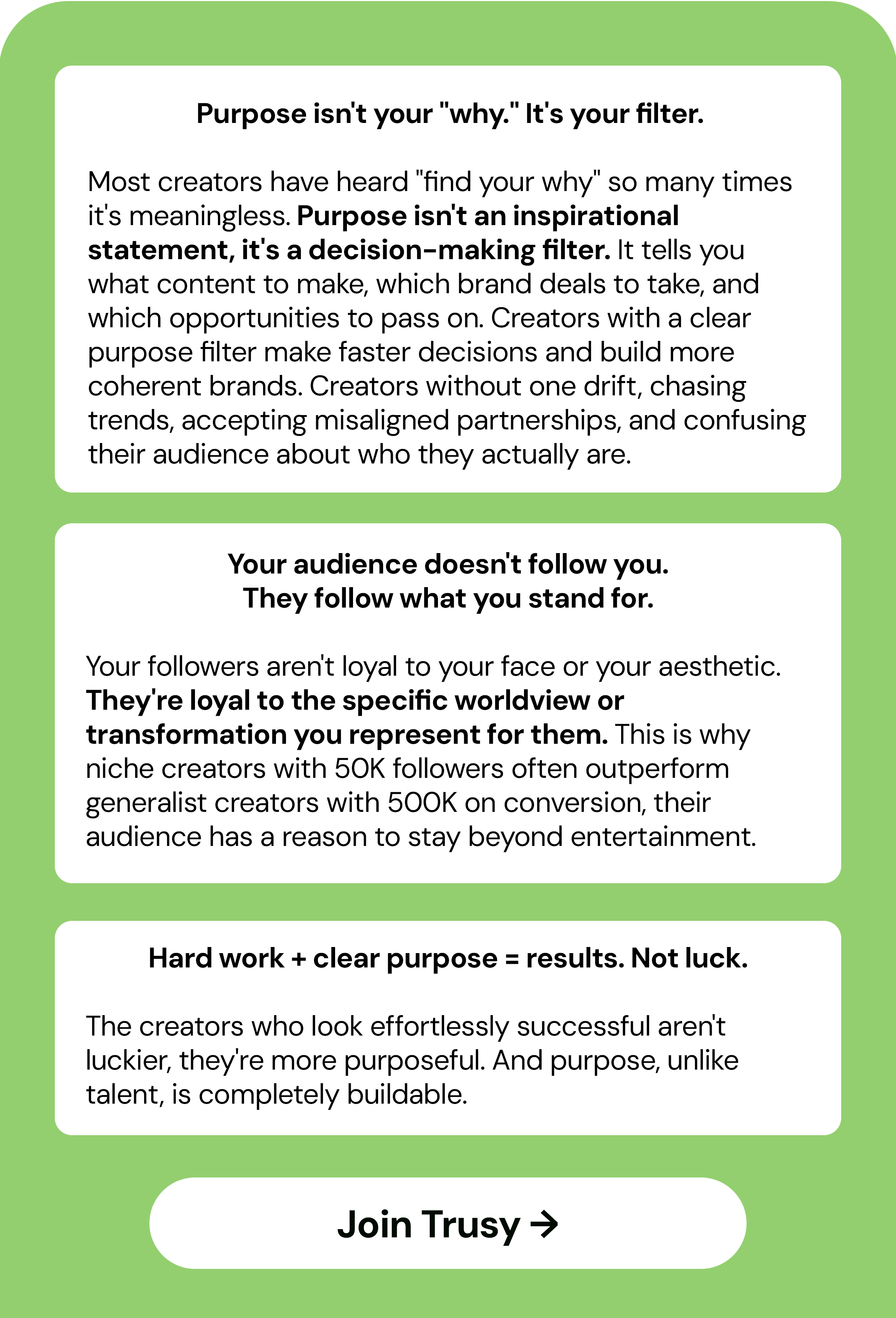 Purpose isn't your "why." It's your filter.