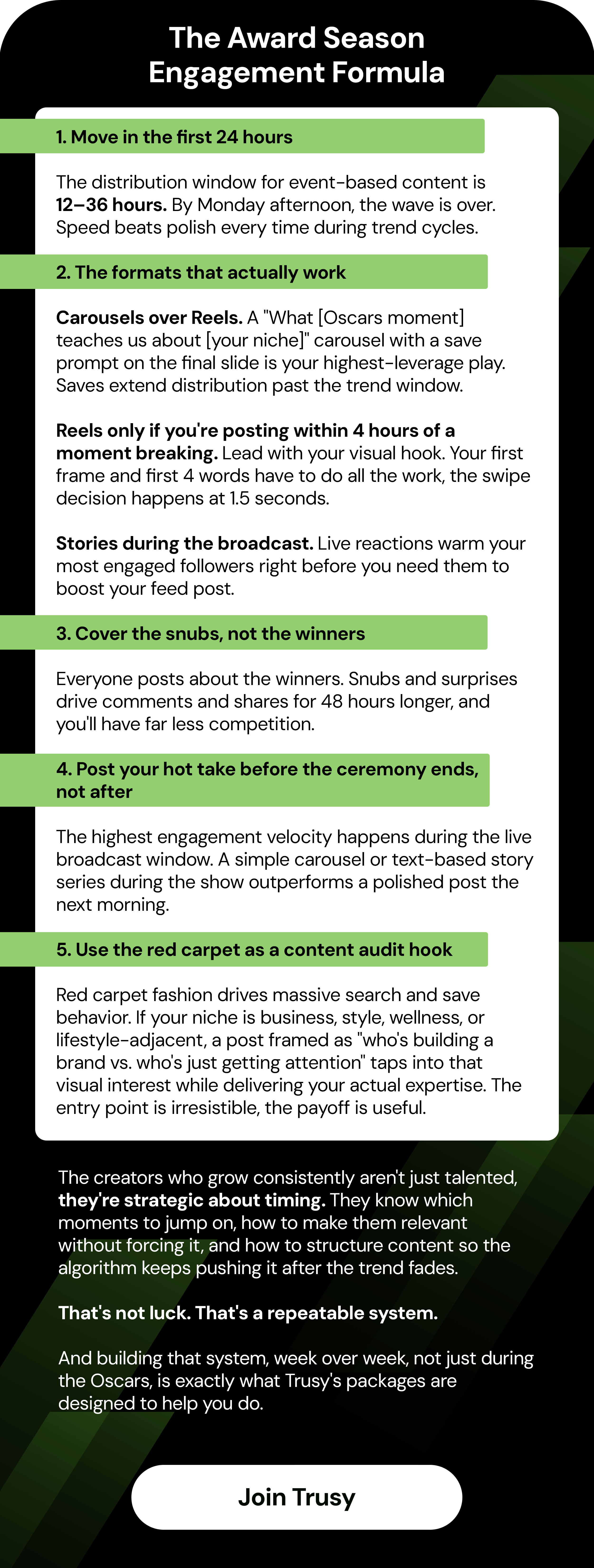 The Award Season Engagement Formula