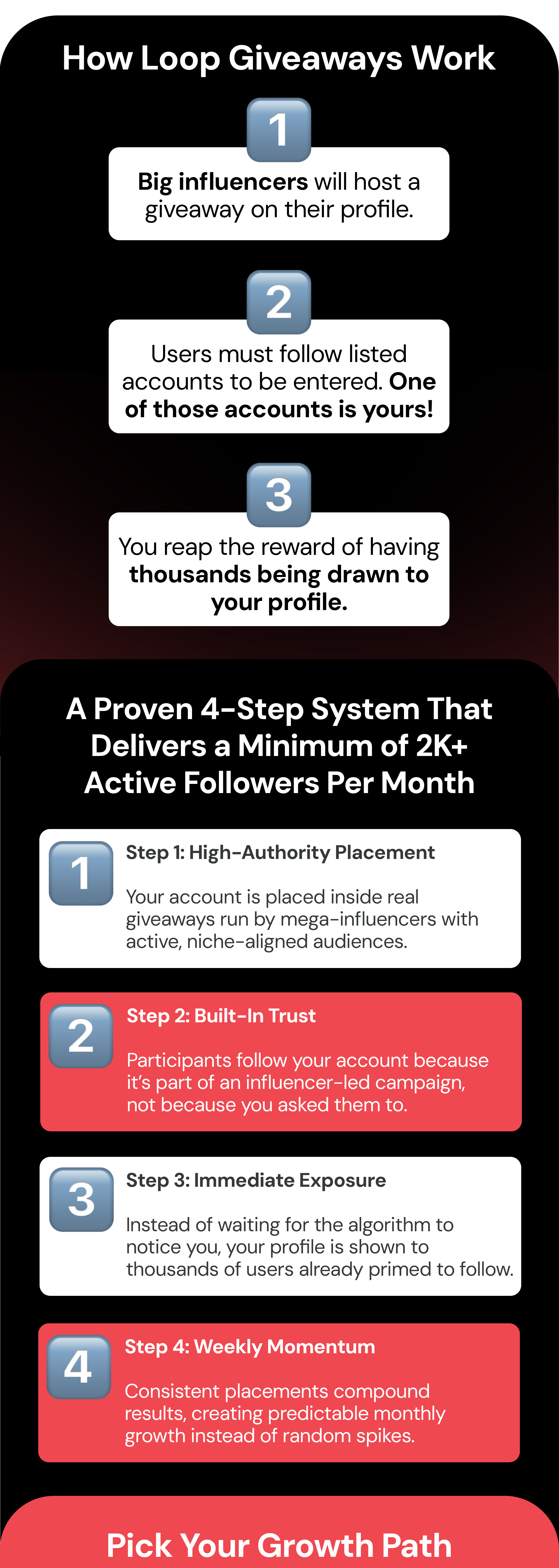 A Proven 4-Step System That Delivers a Minimum of 2K+ Active Followers Per Month