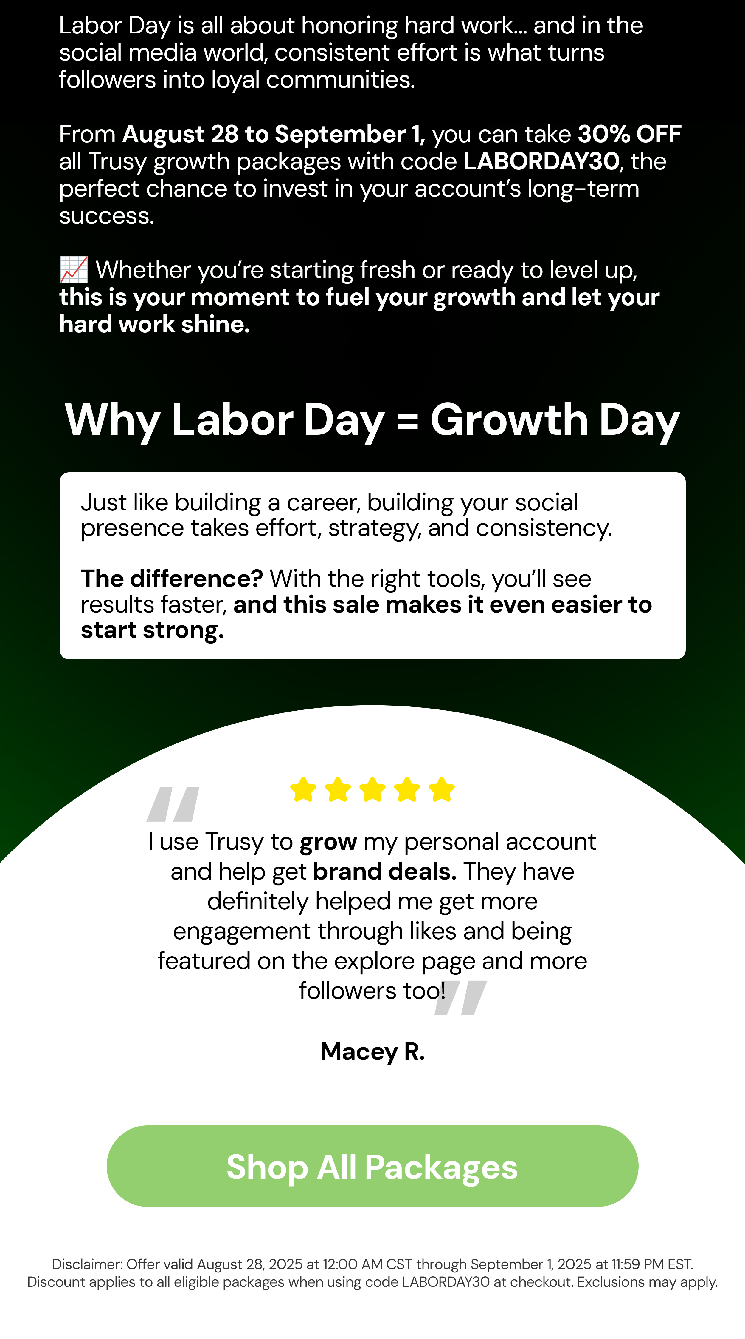 Celebrate the holiday by investing in your future. Why Labor Day = Growth Day.