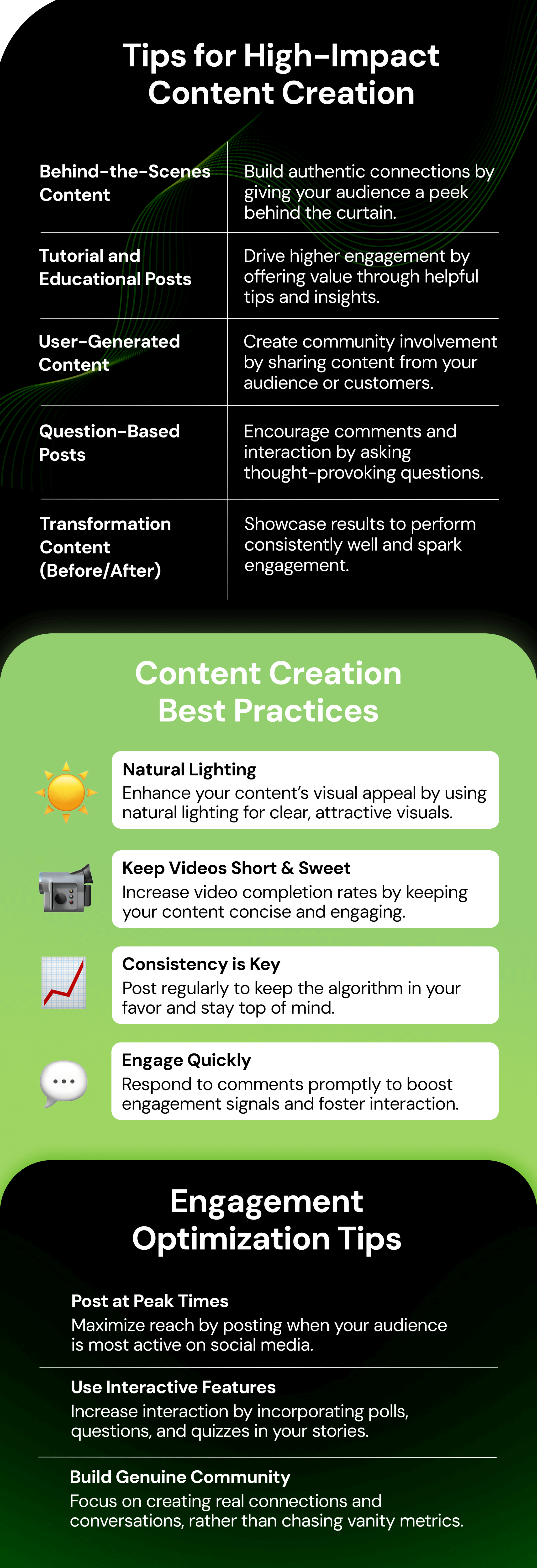 Content creation tips, best practices and engagement optimization