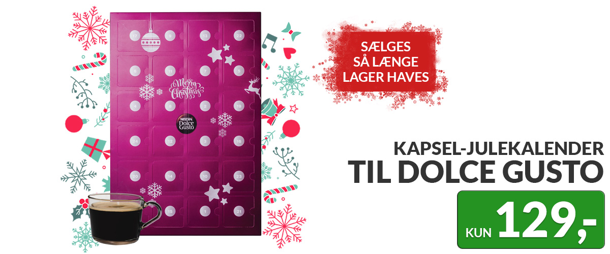 Klik her og se tilbuddet på kapsel-julekalender til Dolce Gusto