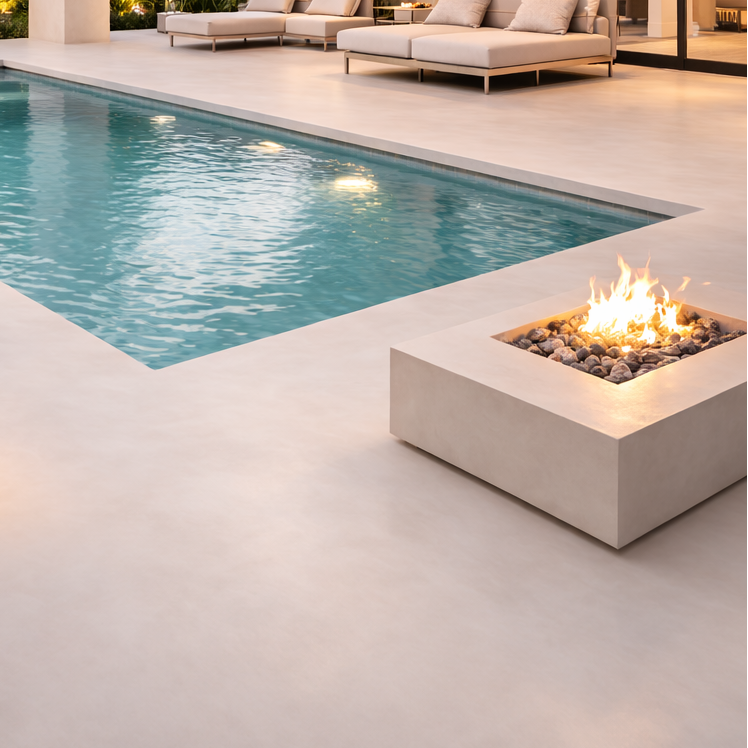 Microcement pool deck