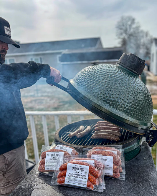 Sausages on the grill
