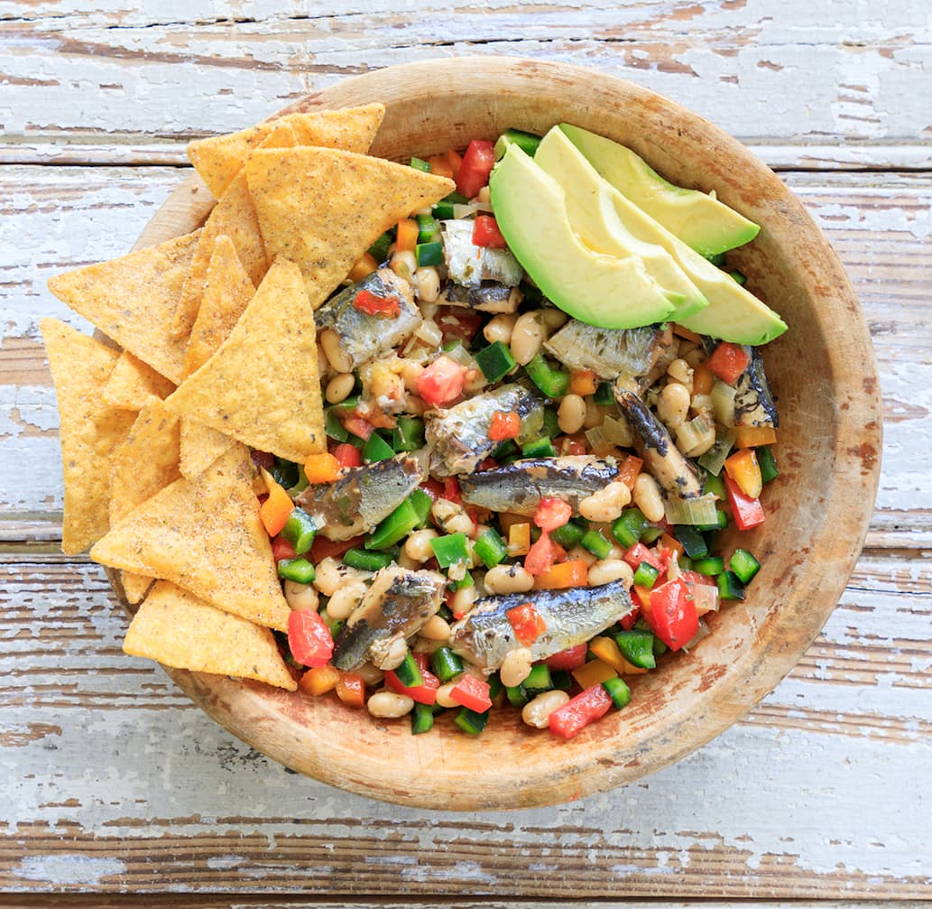 Cowboy Caviar with Sardines & Beans