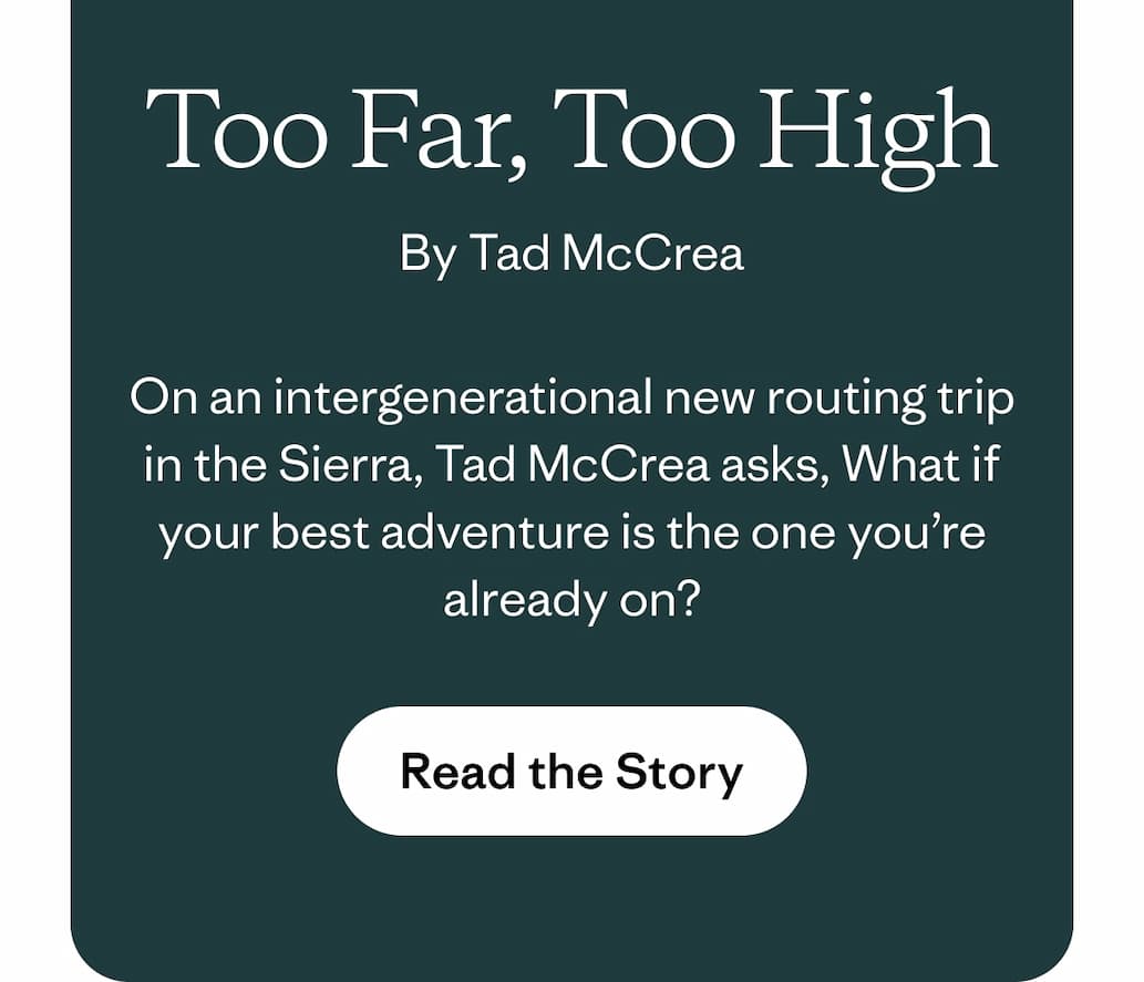 Too Far, Too High by Tad McCrea. Ready the Story