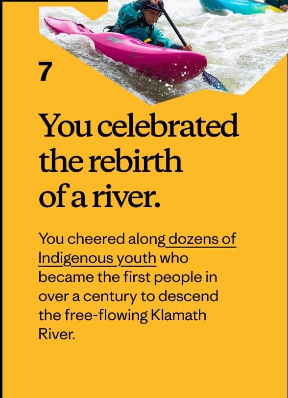 You celebrated the rebirth of a river.