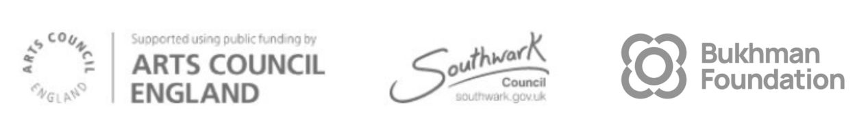 Logos for Arts Council England and Southwark Council