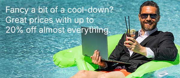 Fancy a bit of a cool-down? Great prices with up to  20% off almost everything.