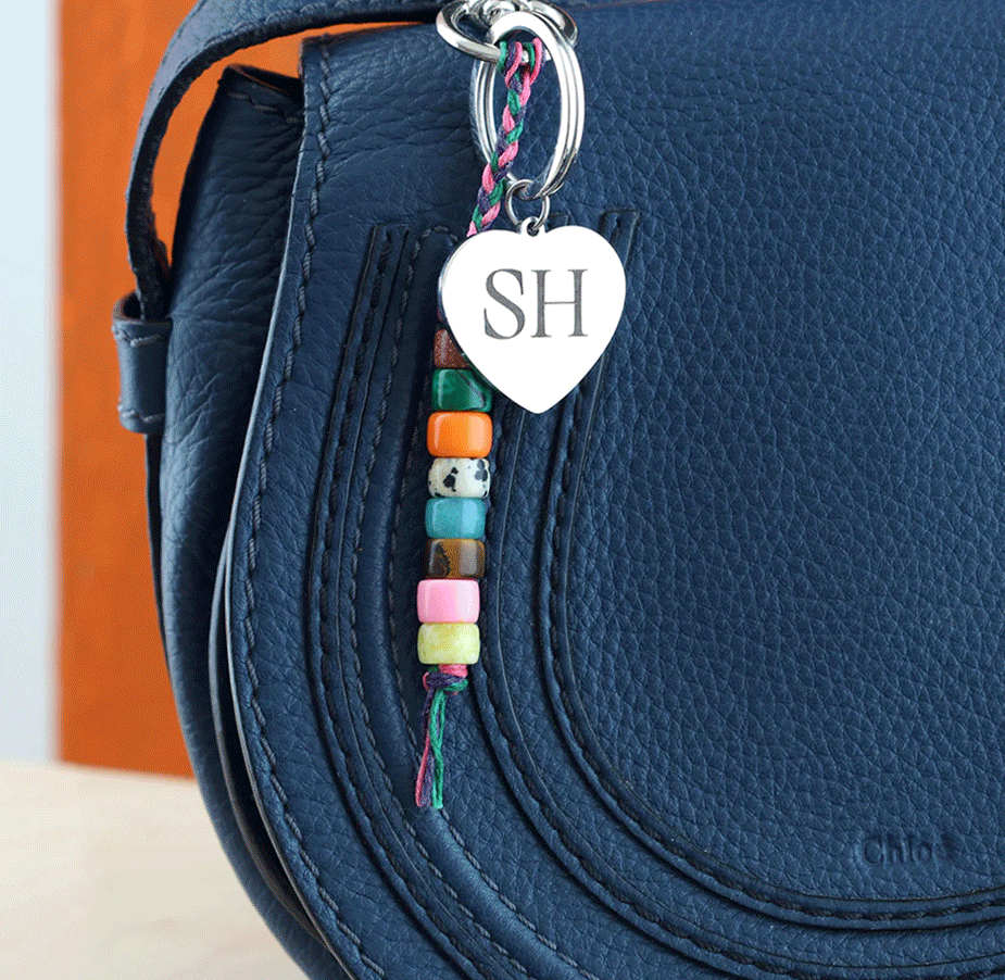 GIF - purses with engraved bag charm and keychain