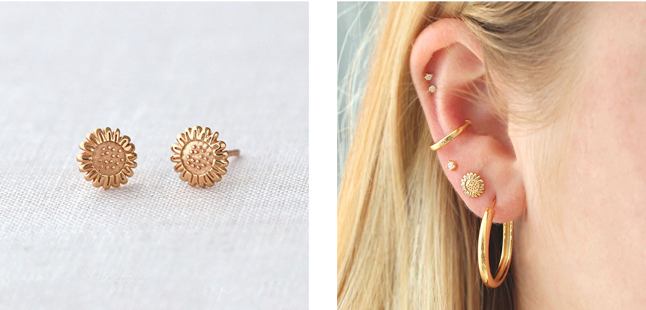 sunflower stud earrings