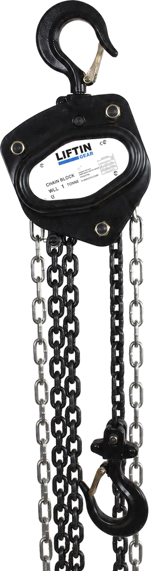 LiftinGear chain block with load chain and bottom hook