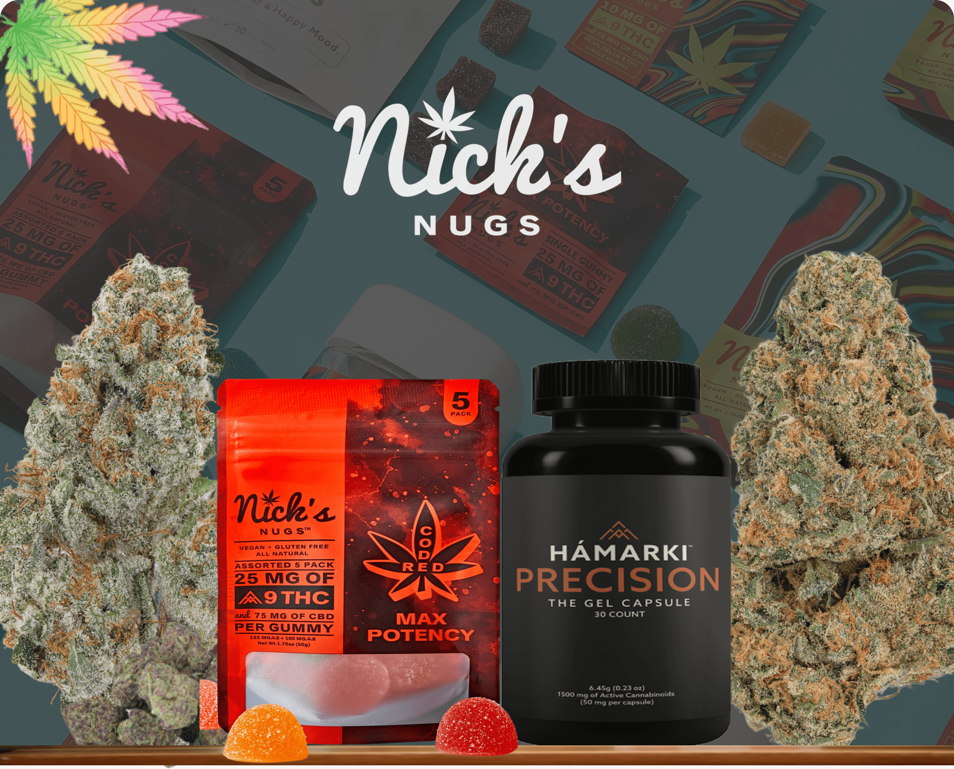 Max Potency (Code Red) by Nick's Nugs 25 mg ∆9 | 75 mg CBD Gummy