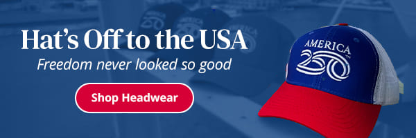 Hat's Off to the USA. Freedom never looked so good. Shop Headwear Now.