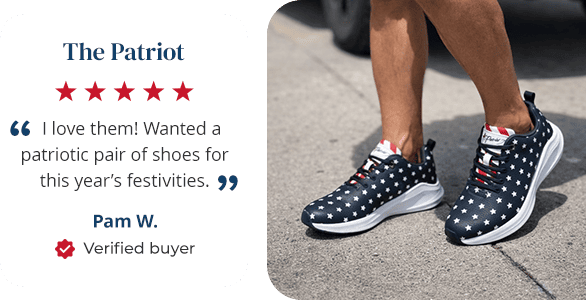 The Patriot. " I love them! Wanted a patriotic pair of shoes for this year's festivities." - Pam W. Verified Buyer