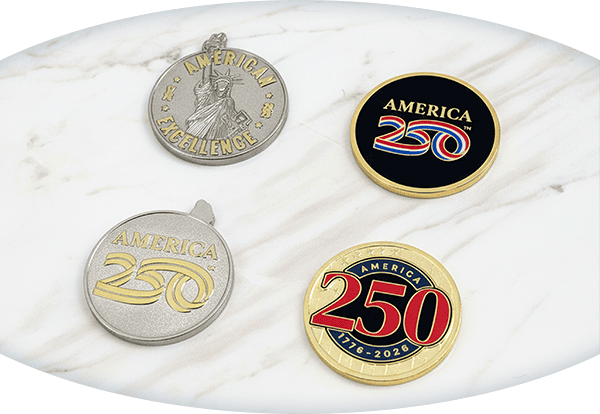 Official America250 Challenge Coins