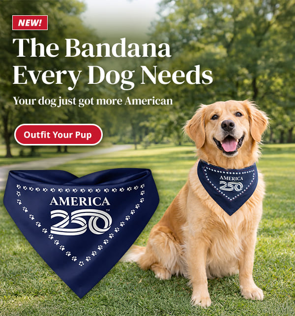 The Bandana Every Dog Needs. Your dog just got more American. Outfit Your Pup