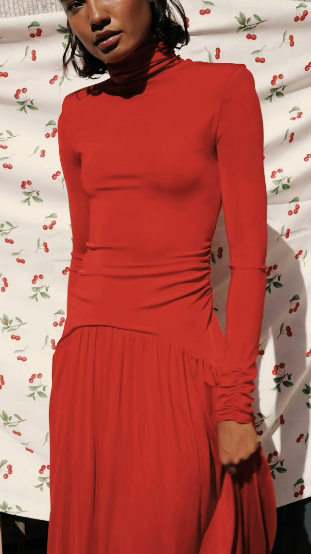 campaign image of a model at the beach