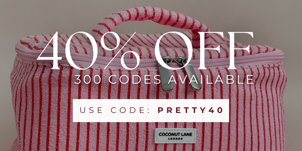 Cherry Stripes Vanity Case with 40% OFF with code: PRETTY40