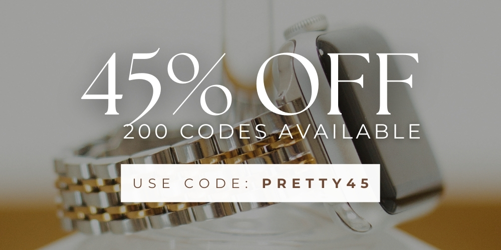 an image of Slim Stainless Steel Watch Strap with 45% OFF with code: PRETTY45