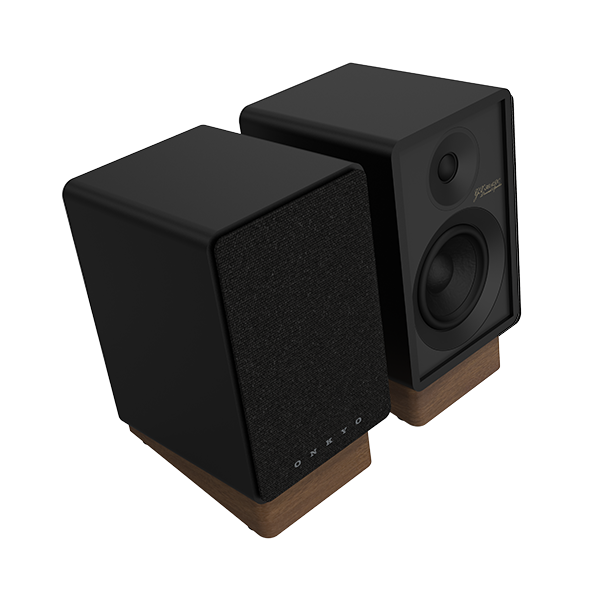 GX-30ARC black Powered Monitors on white background