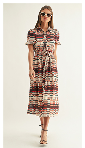 Karson Short Sleeve Shirt Midi Dress