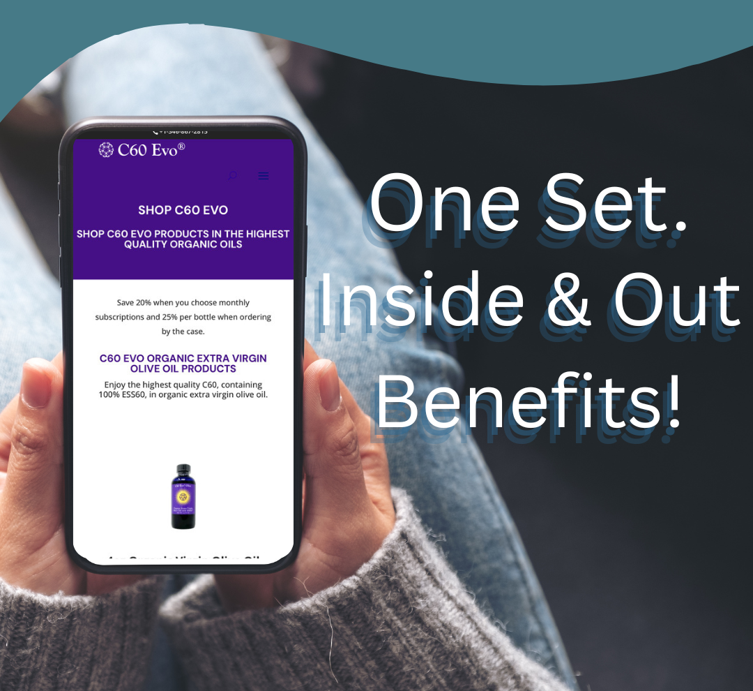 Person on phone with "One set. Inside & Out Benefits!"