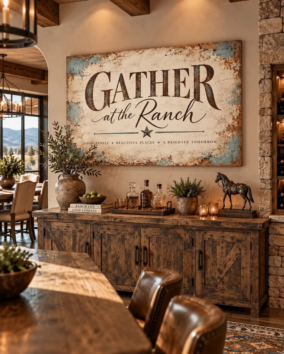 Gather at the Ranch canvas wall art
