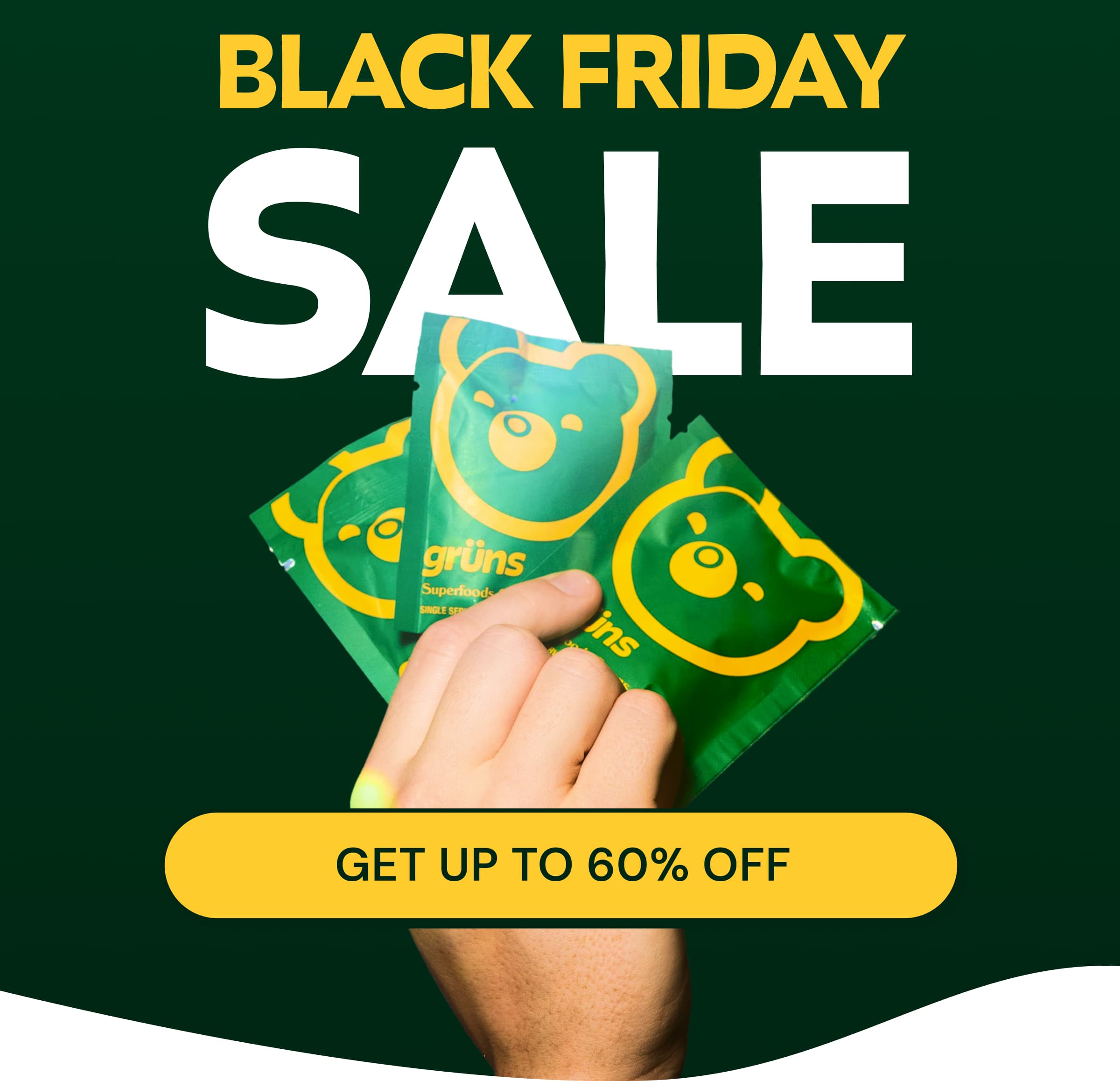 Black Friday Sale. Button: Get Up to 60% Off