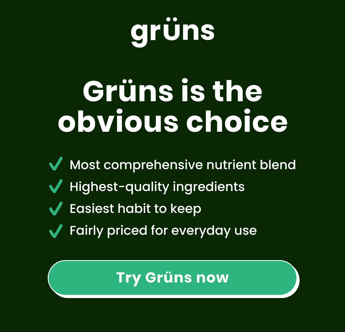 Grüns is the obvious choice - Try Grüns now