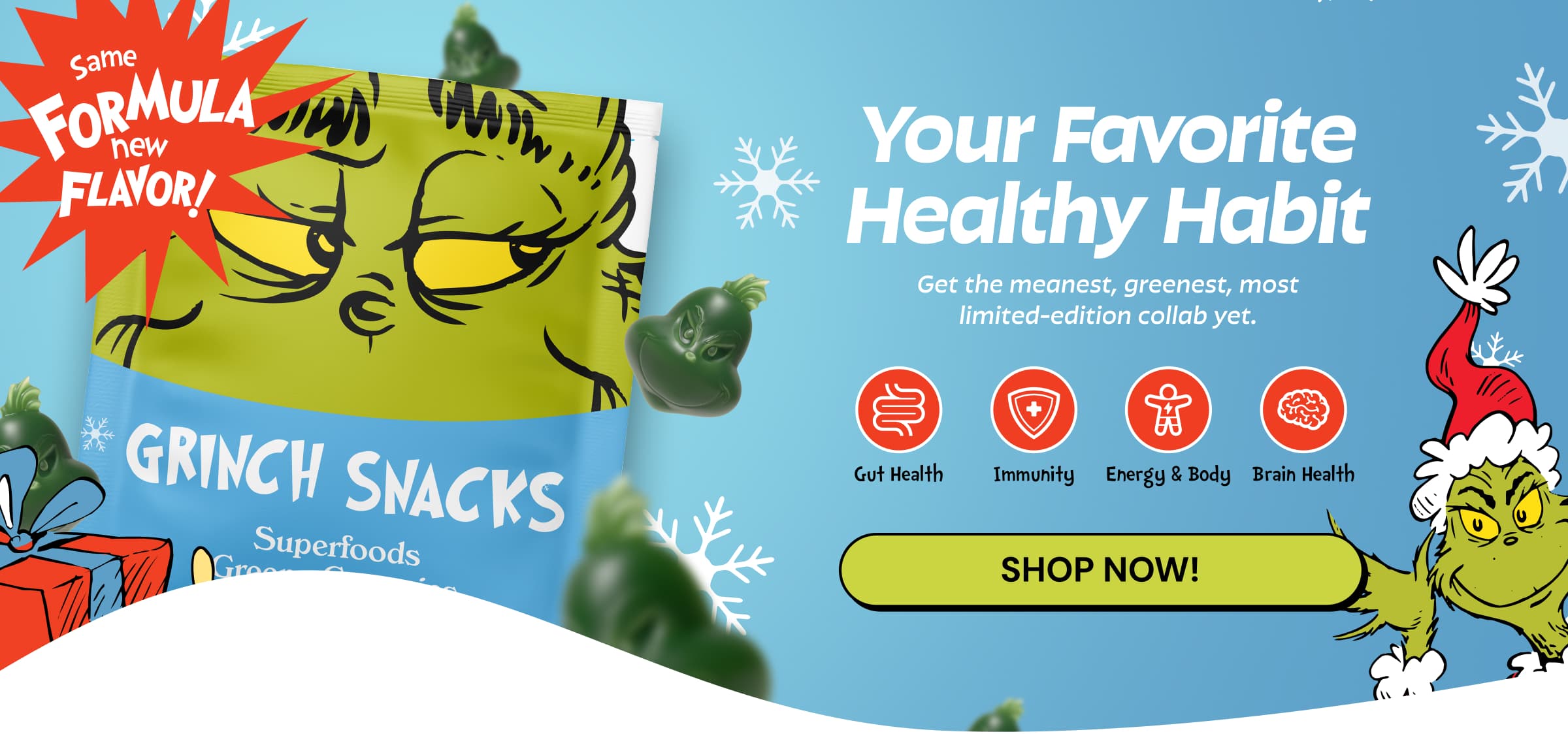 Your Favorite Healthy Habit. Get the Meanest, Greenest, Most Limited-Edition Collab Yet. Button: Shop Now!