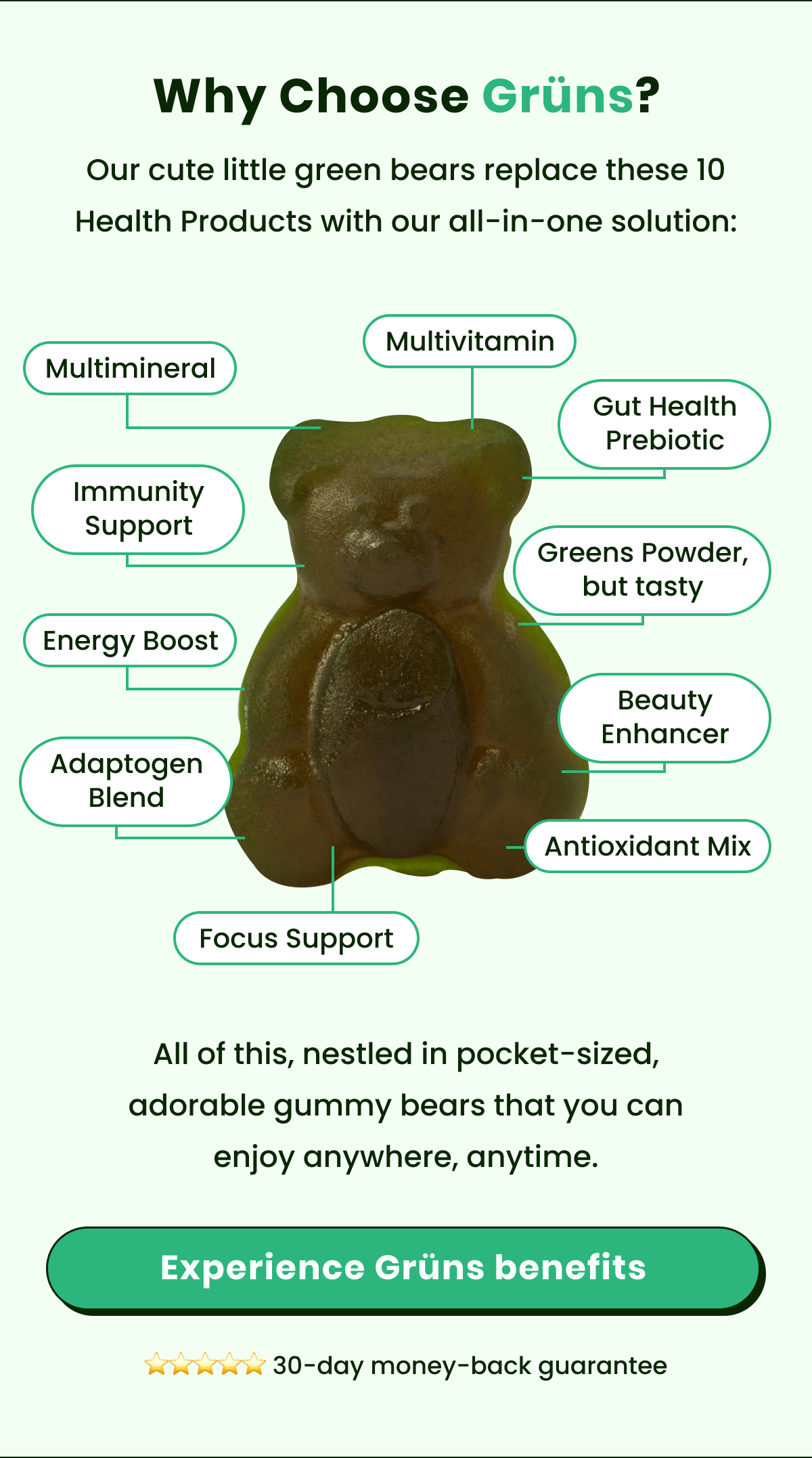 Experience Grüns benefits